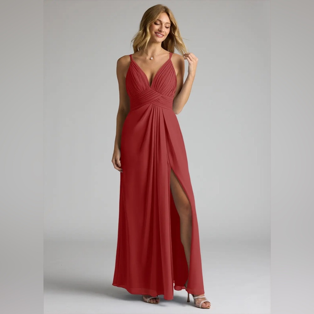 “Rust” colored bridesmaid dress